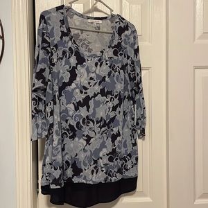 Rose & Olive Blouse, Size 1X, $15